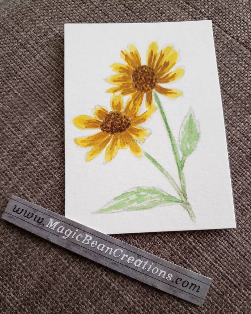 Black-eyed Susan watercolour mini
