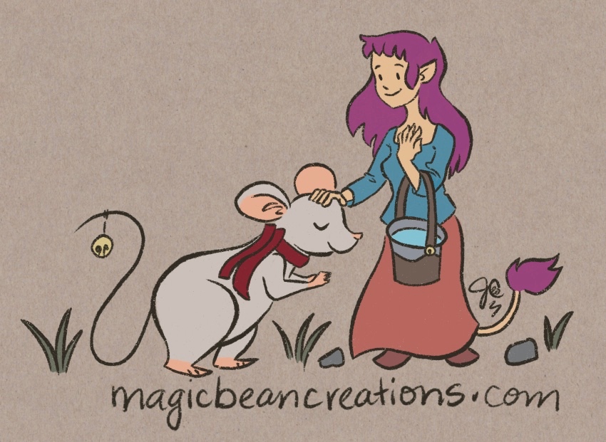 Faerie checking in on her mouse friend