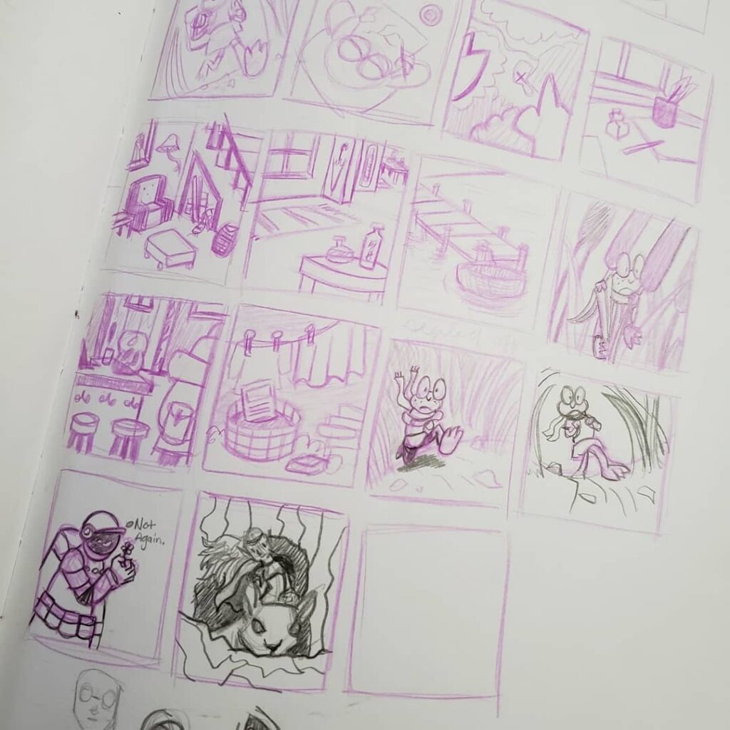 A sketched collection of illustration thumbnails