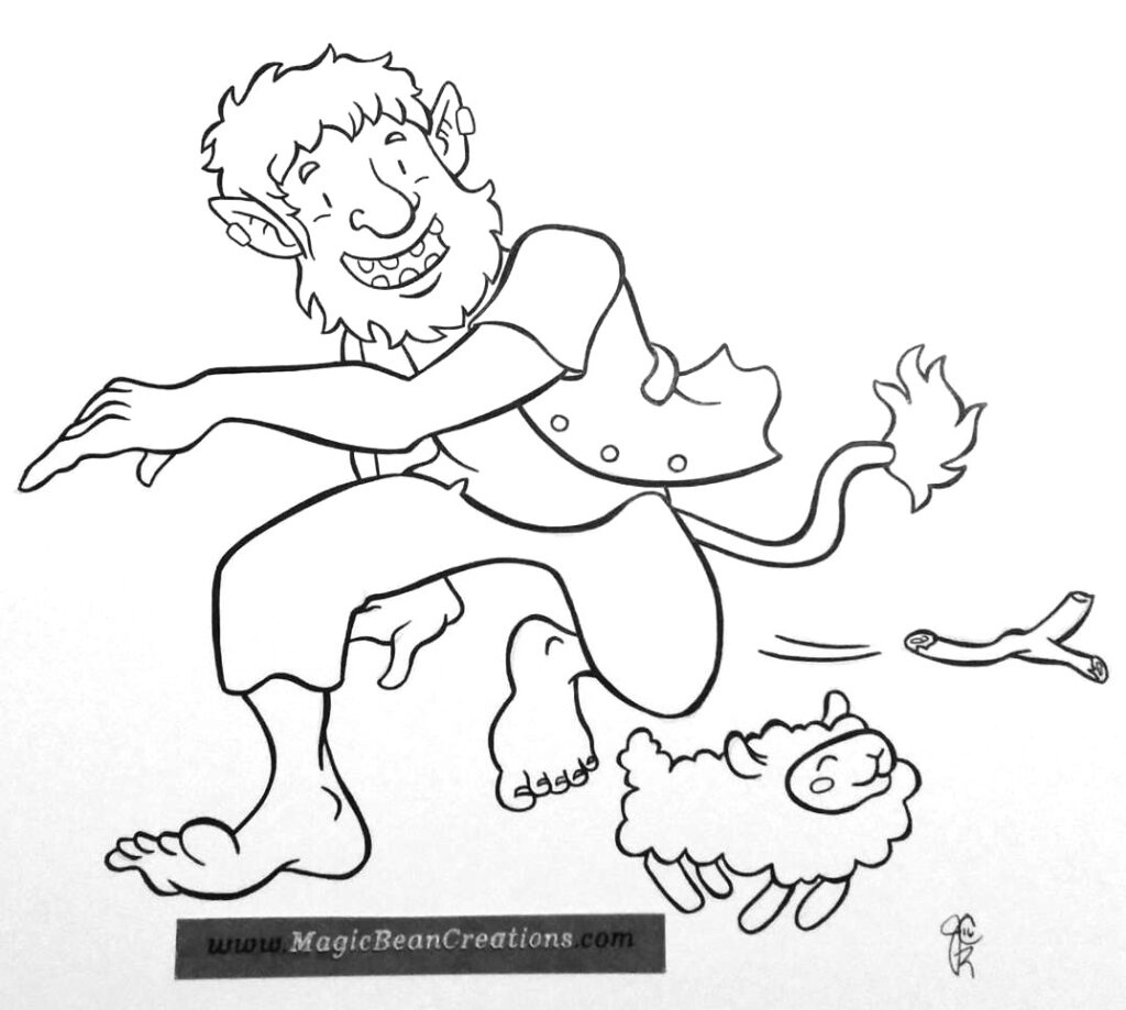 Friendly Troll plays fetch with pet sheep